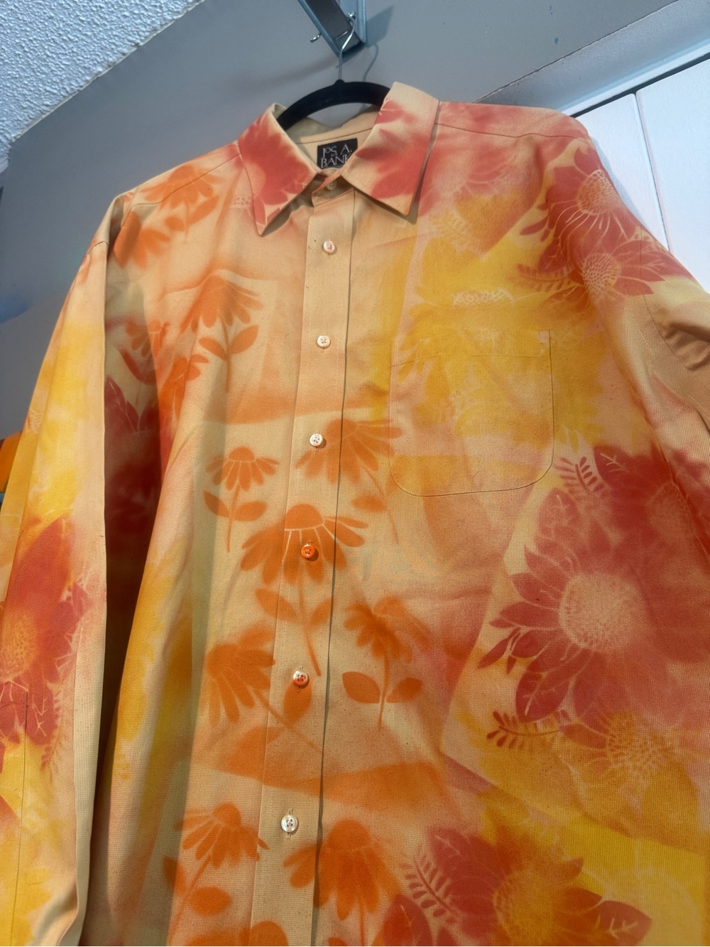 Hand Painted Sunflower Oversized Shacket Women XL 2XL Fall Colors Upcycled Art - Picture 12 of 13
